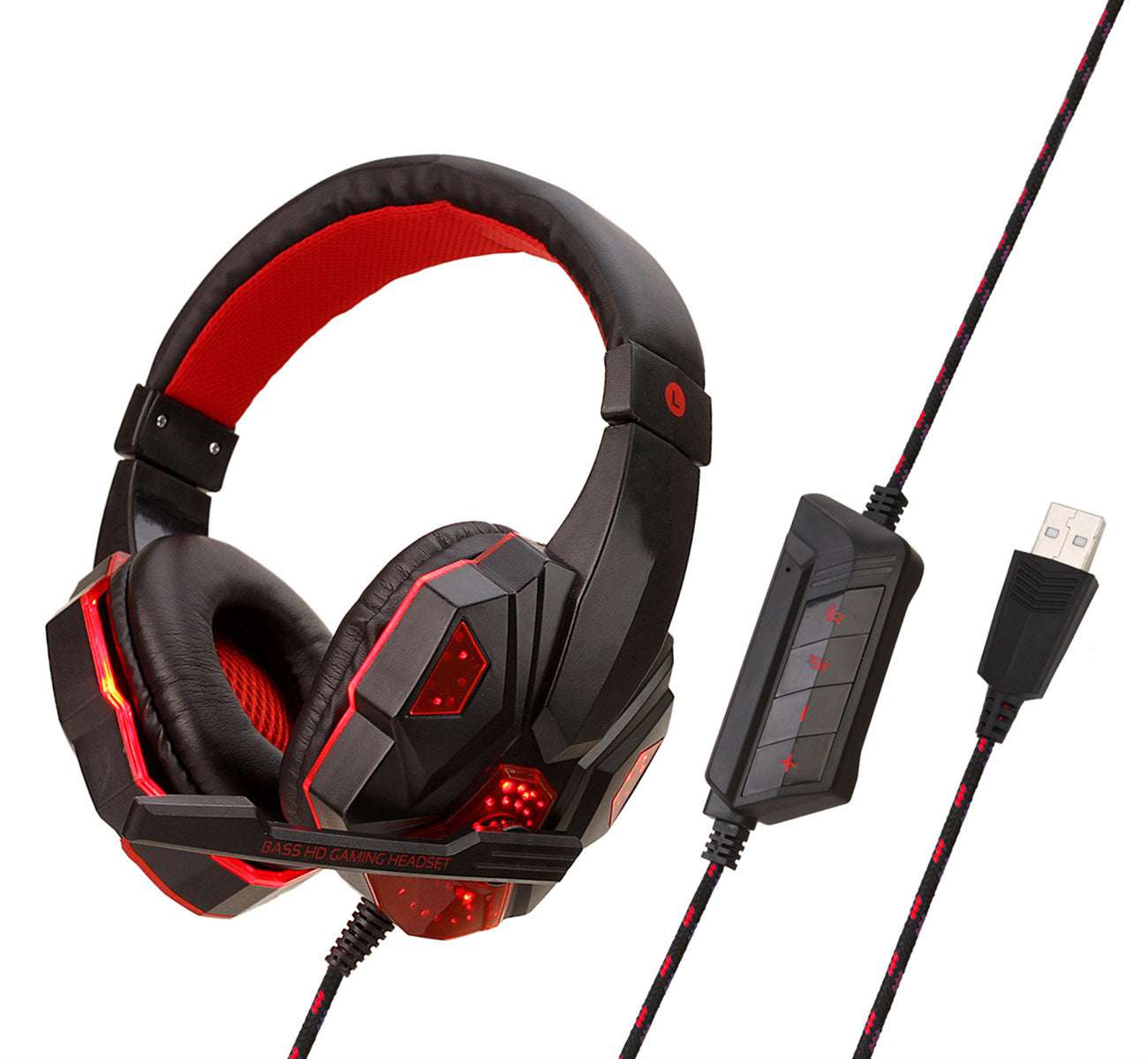 PengLabs™ USB 7.1 Gaming Headset | LED, Mic, PC/PS4