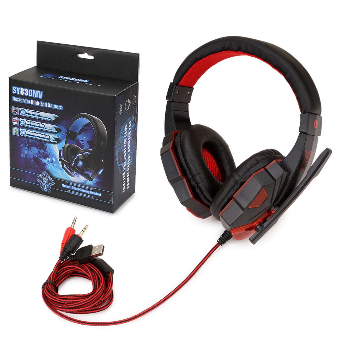 PengLabs™ USB 7.1 Gaming Headset | LED, Mic, PC/PS4